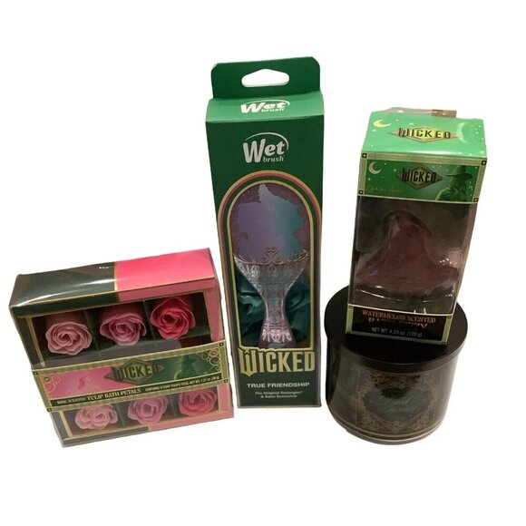 Wicked Rose Scented Tulip Petals Wet Brush Bath Fizzy & Dark Incense Candle